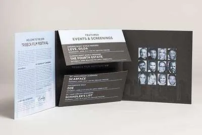 Black and white brochure